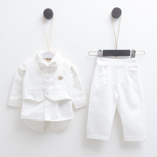 Festive boys 4 piece boys set: shirt, trousers, vest &amp; bow tie 