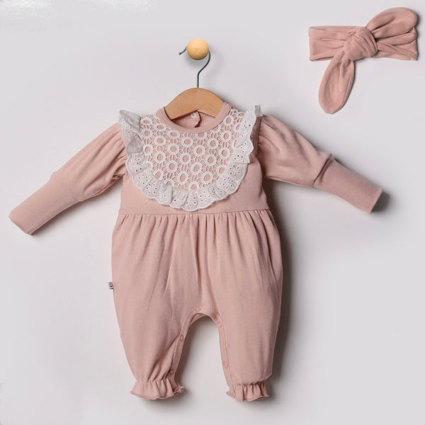 GIRL'S JUMPSUIT WITH HAIRBAND 100% cotton