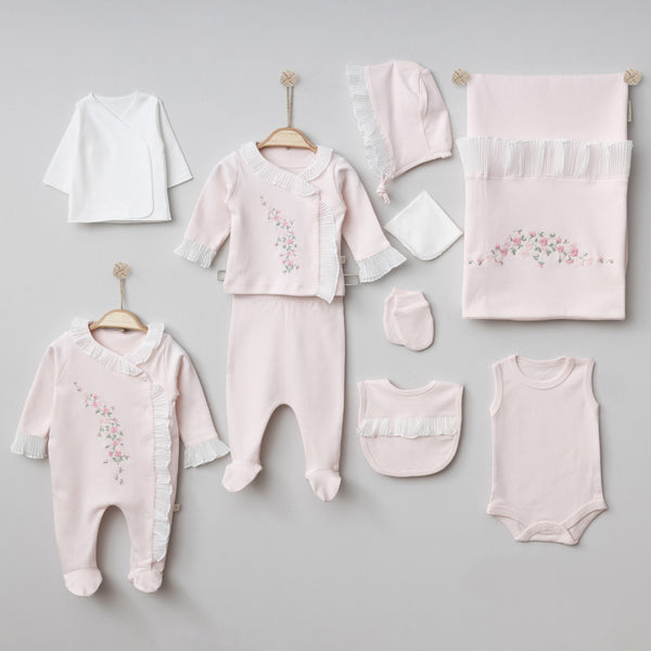 10-piece set for newborns 100% cotton girls "lace set" 