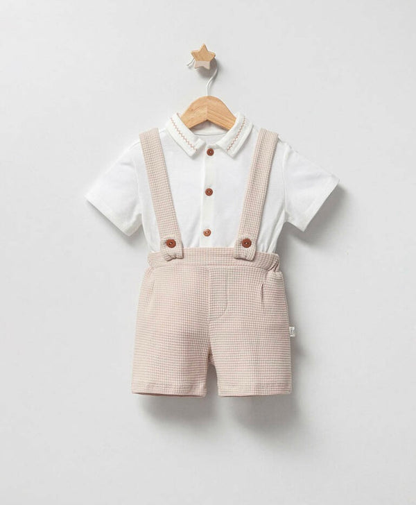 Set of 2 pieces Chich Baby Boy Dungarees Set